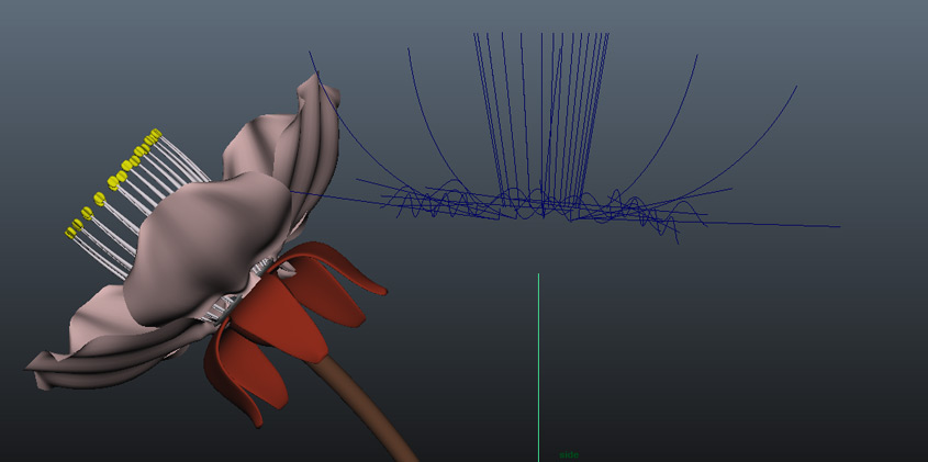 Flower with bend modifier applied
