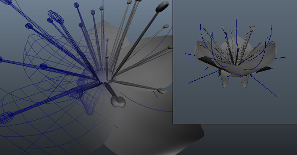 Flower geometry with non-linear bend modifiers