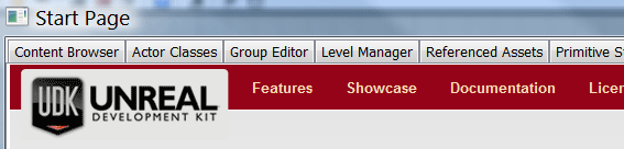 Diagram 2: Unreal Development Kit SectionProgram Tabs